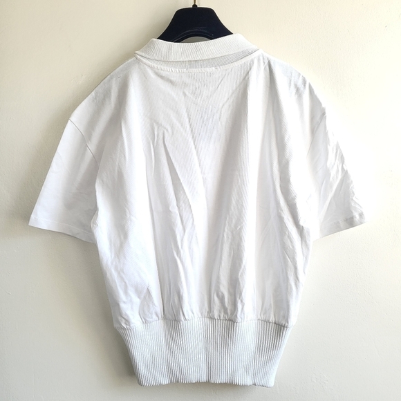 New Zara Embroidered "NASA" Short Sleeve White Polo Shirt NWT Size Large - Picture 10 of 14